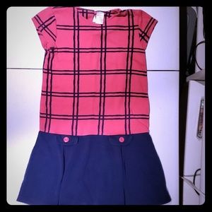 Gymboree Pink/Navy Short-Sleeved Dress (Size 10)